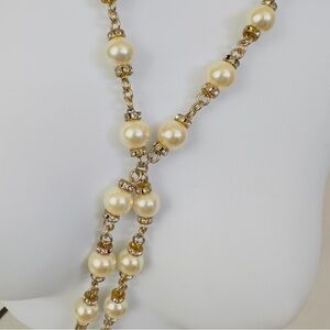 Vintage Faux Pearls Long Necklace